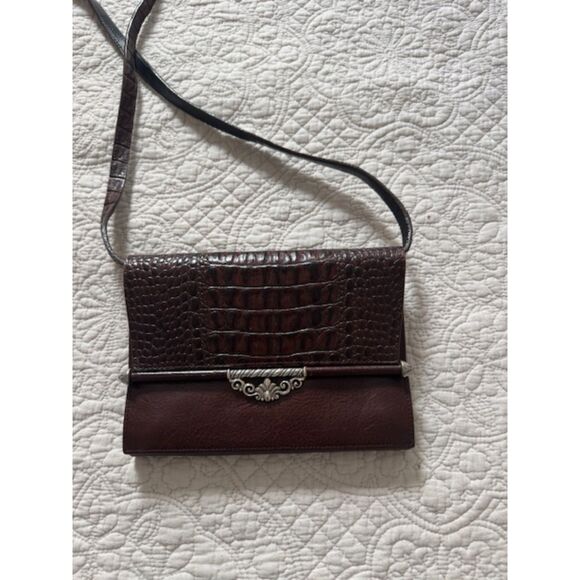 Brighton Crossbody Double Wallet on Chain, Clutch Organizer. Brown. - Picture 1 of 13